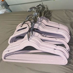 USED: (32) Kids pink velvet hangers